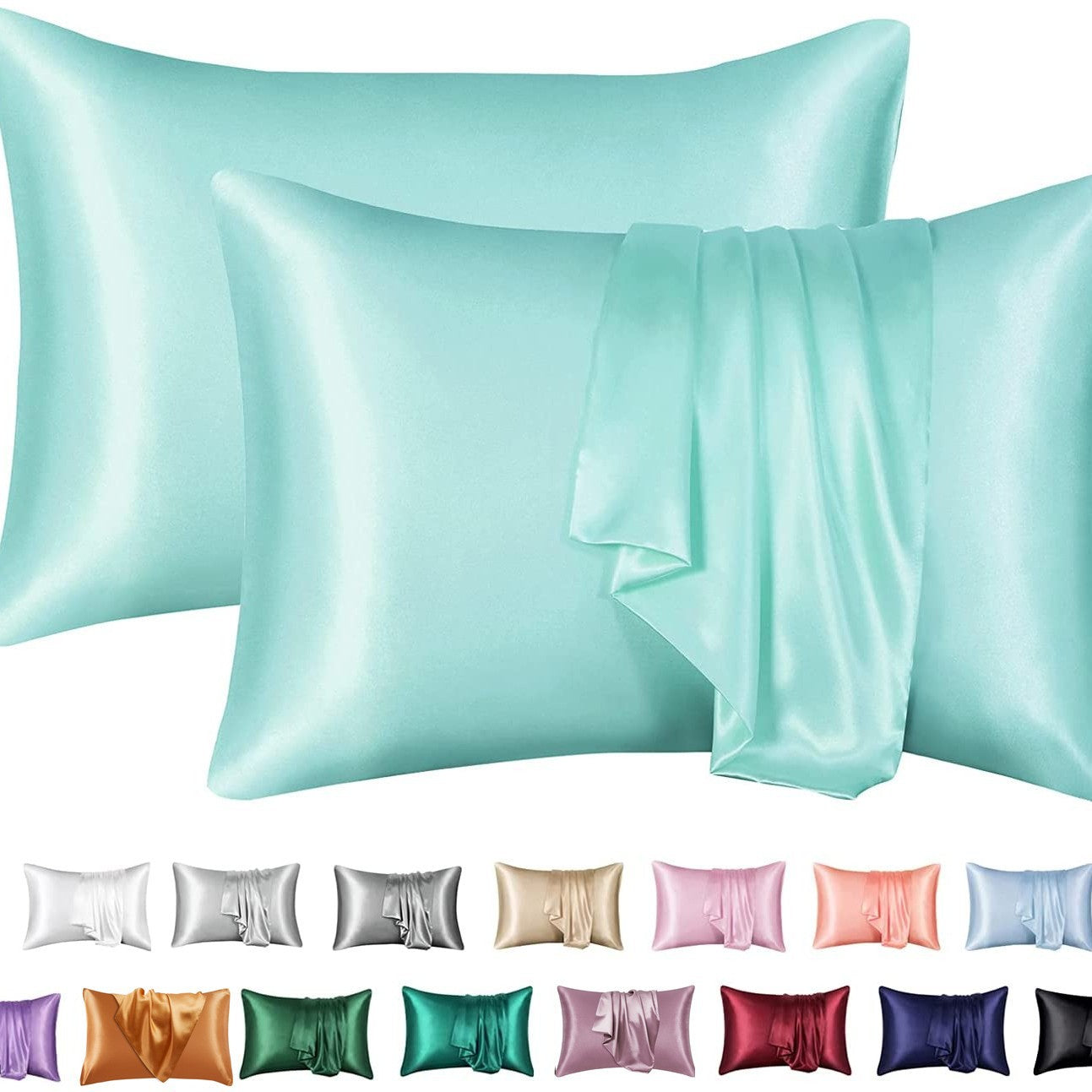 Simulation silk solid color polyester pillowcase envelope pillow pillow cases pillow pair multi-color