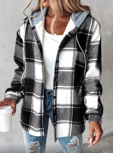 Women's large plaid style women's jacket plaid autumn and winter new style