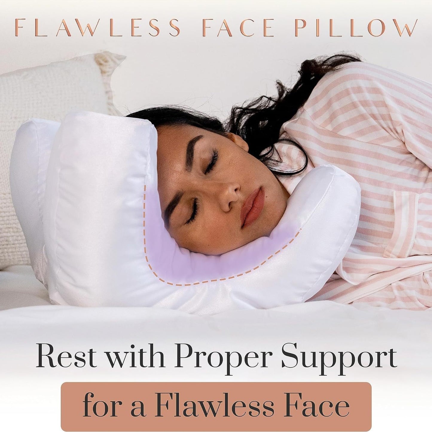 Beauty Face Satin Pillow with Memory Foam Filling Comfortable Soft Nap Cotton Pillow Peace Mind Sleep Non-Paste Makeup Headrest