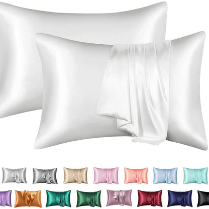 Simulation silk solid color polyester pillowcase envelope pillow pillow cases pillow pair multi-color