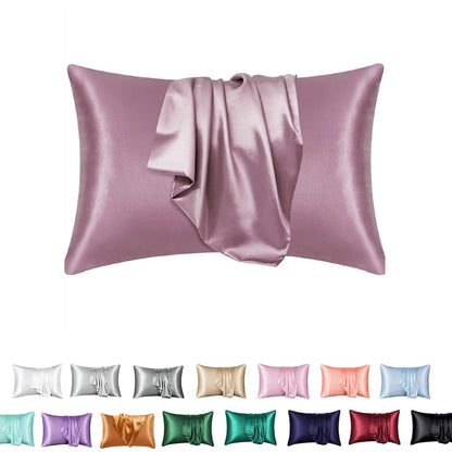 Simulation silk solid color polyester pillowcase envelope pillow pillow cases pillow pair multi-color