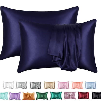 Simulation silk solid color polyester pillowcase envelope pillow pillow cases pillow pair multi-color