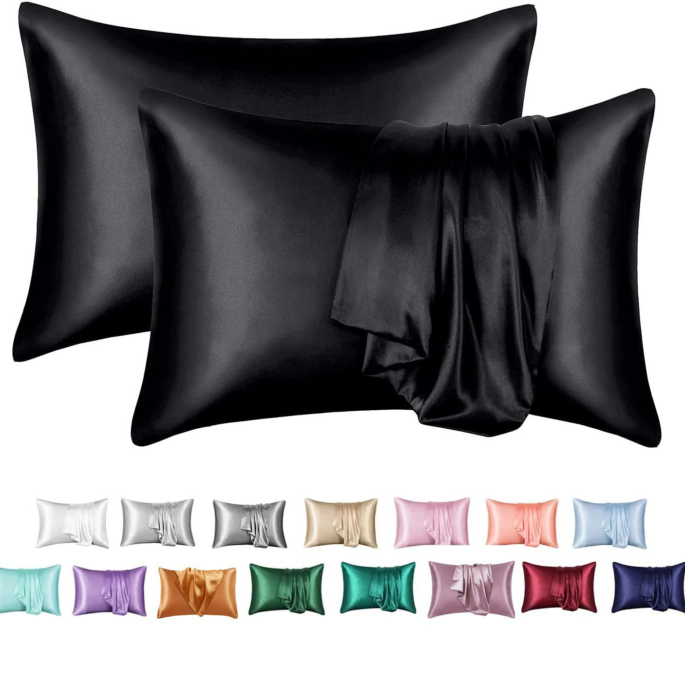 Simulation silk solid color polyester pillowcase envelope pillow pillow cases pillow pair multi-color